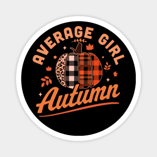 Average Girl Autumn - Fall Season - Leopard Plaid Pumpkin Magnet